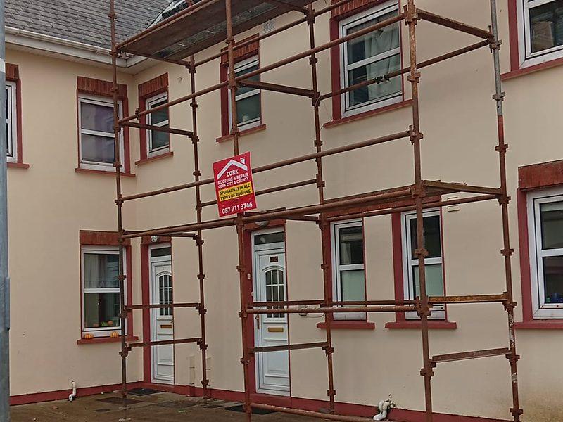 Scaffolding erected for a new roof in Cork