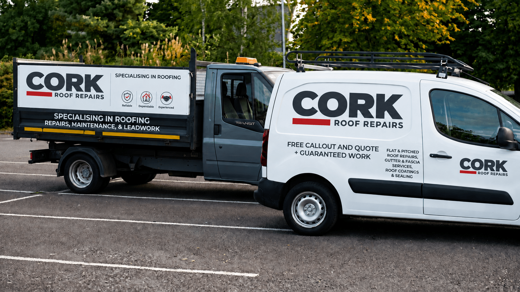 Cork Roof Repairs vehicles